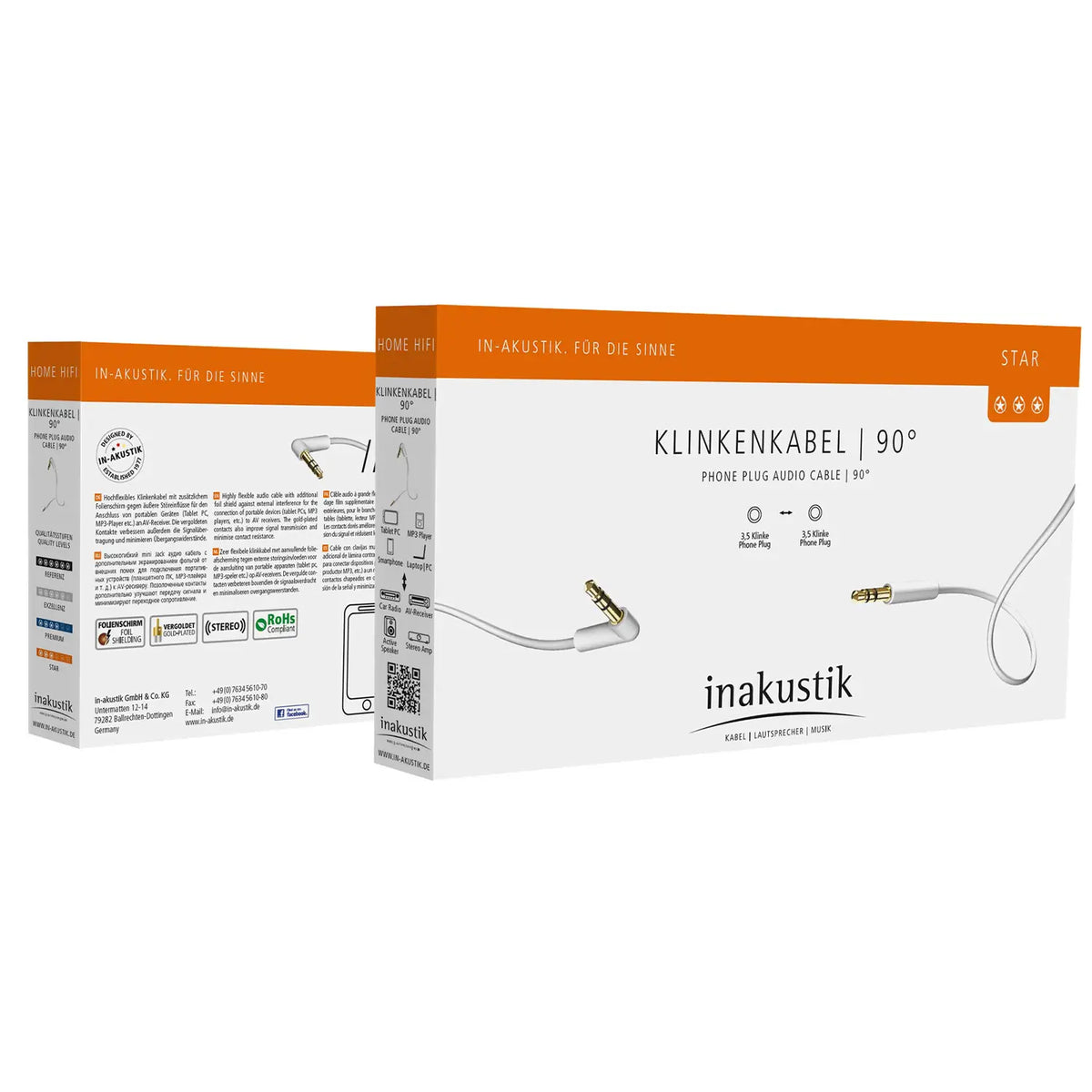 inakustik Star 3.5mm 對 90° 3.5mm 音源線 產品圖 2