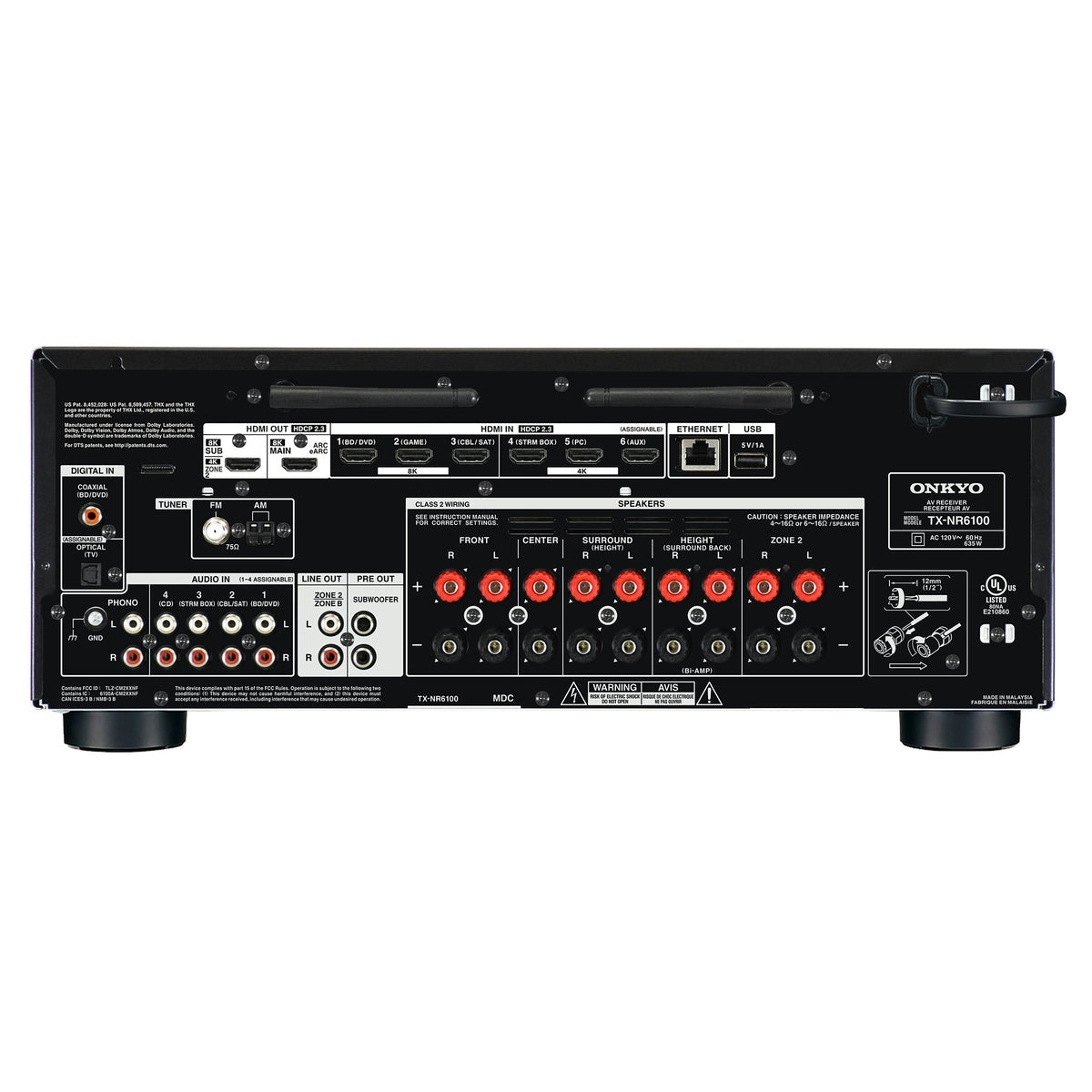 Onkyo TX-NR6100 背板端子