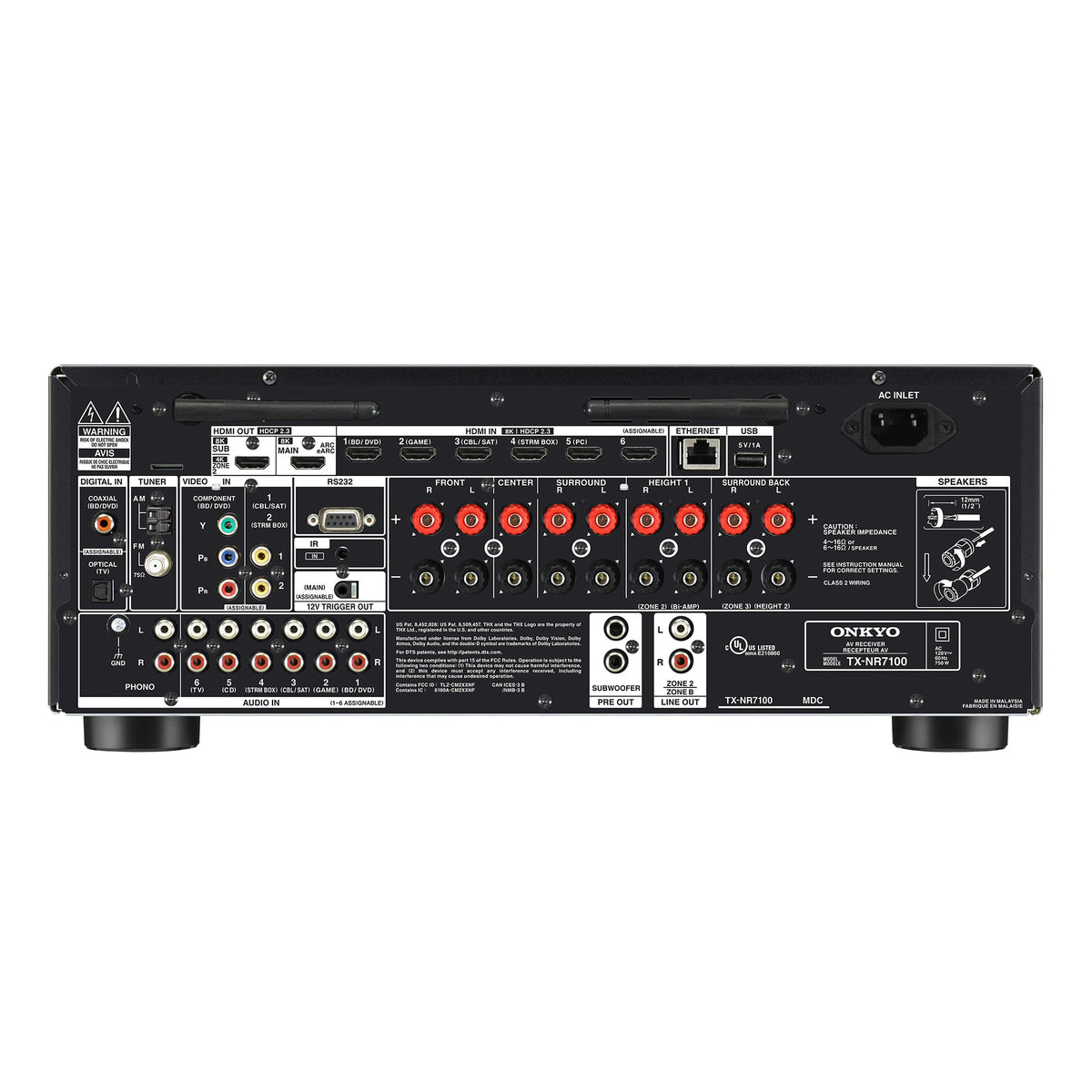 Onkyo TX-NR7100 背板端子